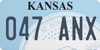 KS license plate 047ANX
