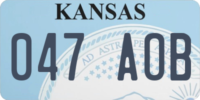 KS license plate 047AOB