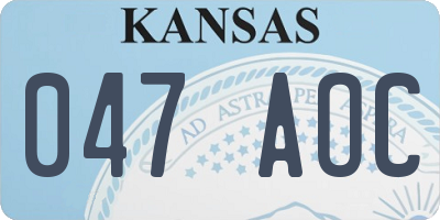 KS license plate 047AOC