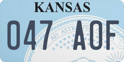 KS license plate 047AOF