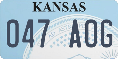 KS license plate 047AOG