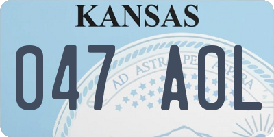KS license plate 047AOL
