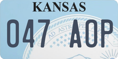 KS license plate 047AOP