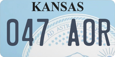 KS license plate 047AOR