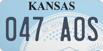 KS license plate 047AOS