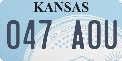 KS license plate 047AOU
