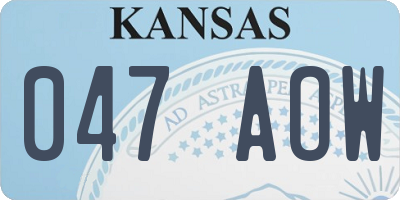 KS license plate 047AOW