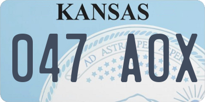KS license plate 047AOX