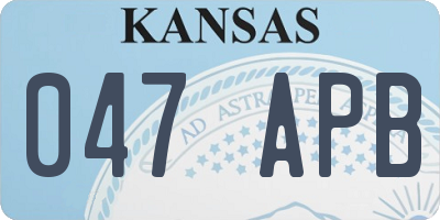 KS license plate 047APB