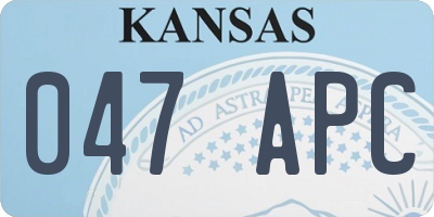 KS license plate 047APC