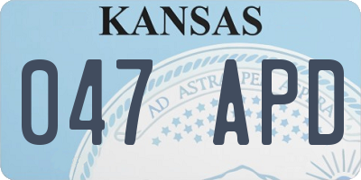 KS license plate 047APD