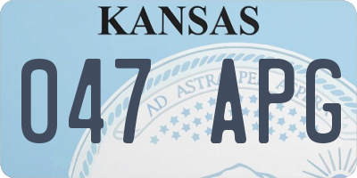 KS license plate 047APG