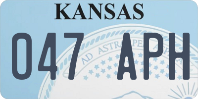 KS license plate 047APH