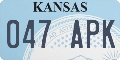 KS license plate 047APK
