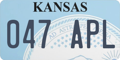 KS license plate 047APL