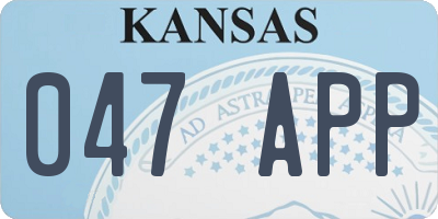 KS license plate 047APP