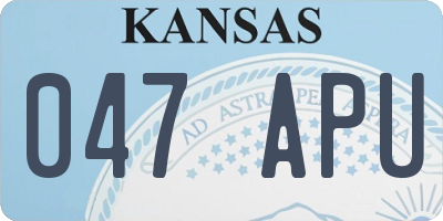 KS license plate 047APU