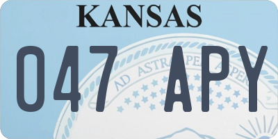 KS license plate 047APY