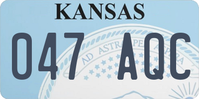 KS license plate 047AQC