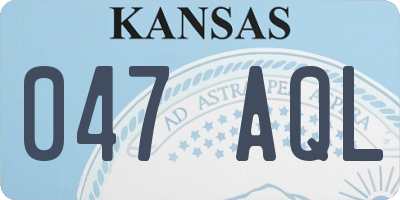 KS license plate 047AQL