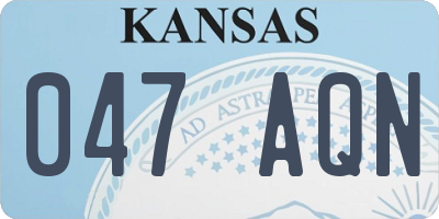 KS license plate 047AQN