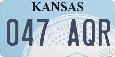 KS license plate 047AQR