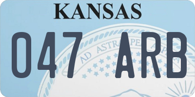 KS license plate 047ARB
