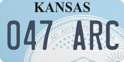 KS license plate 047ARC