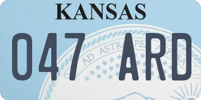 KS license plate 047ARD
