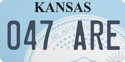 KS license plate 047ARE