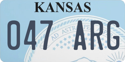 KS license plate 047ARG