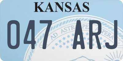KS license plate 047ARJ