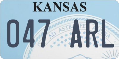 KS license plate 047ARL