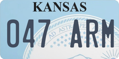 KS license plate 047ARM