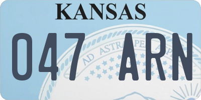 KS license plate 047ARN