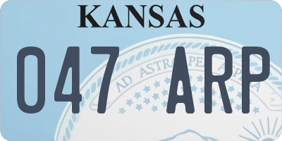 KS license plate 047ARP