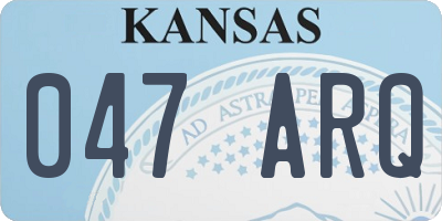 KS license plate 047ARQ