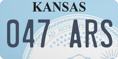 KS license plate 047ARS
