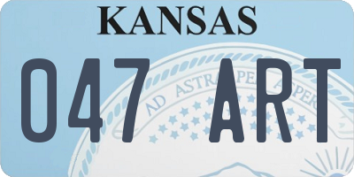 KS license plate 047ART