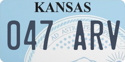 KS license plate 047ARV