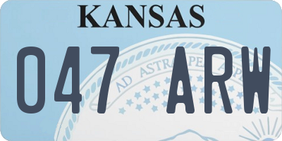 KS license plate 047ARW