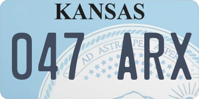 KS license plate 047ARX