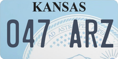 KS license plate 047ARZ