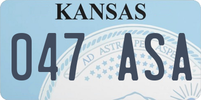 KS license plate 047ASA