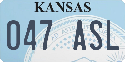KS license plate 047ASL
