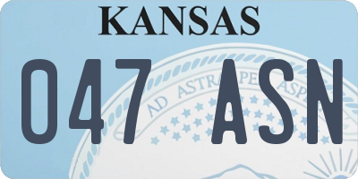 KS license plate 047ASN