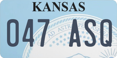 KS license plate 047ASQ