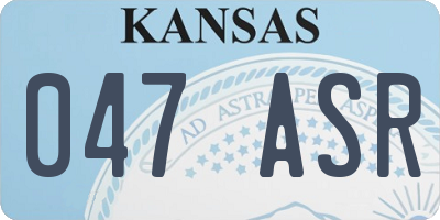 KS license plate 047ASR
