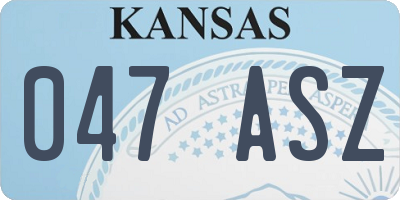 KS license plate 047ASZ