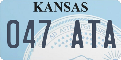 KS license plate 047ATA
